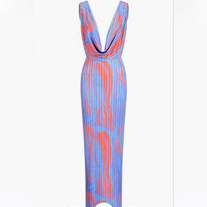 Cowl neck long dress